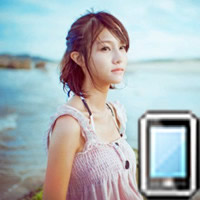 iPhone图标海边女生_www.qqtu8.net