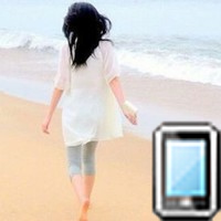 iPhone图标海边女生_www.qqtu8.net